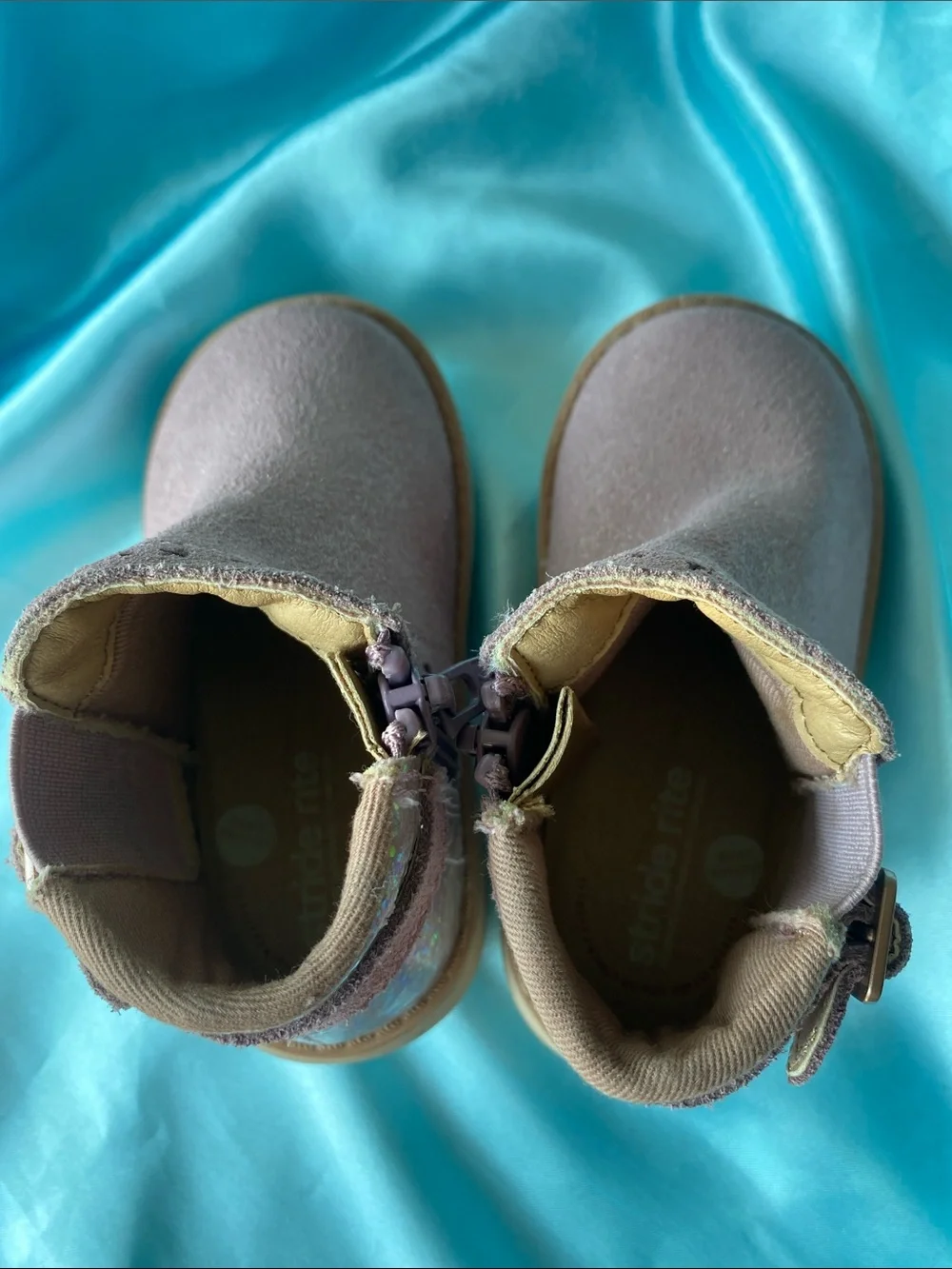 Stride Rite SRT Agnes Sparkle Mauve Ankle Boots - Stylish Girls' Boots